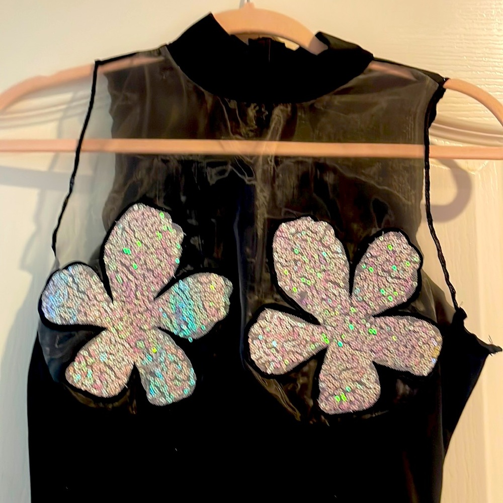 Sequin petal mini dress